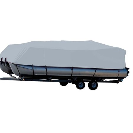 CARVER BY COVERCRAFT Carver Sun-DURA&reg; Styled-to-Fit Boat Cover f/24.5&#39; Pontoons w/Bimini Top &amp; Rails - Grey 77524S-11